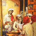 Figurative acrylic painting titled 'Chaiwala Series 1', 72x48 inches, by artist Vijay Gille on Canvas