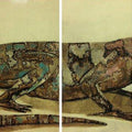 Animals etching drawing titled 'Chameleon II ', 48x32 inches, by artist Atul Bangal on Paper