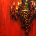 Still-life acrylic painting titled 'Chandelier 3', 68x42 inch, by artist Vishal Joshi on Canvas