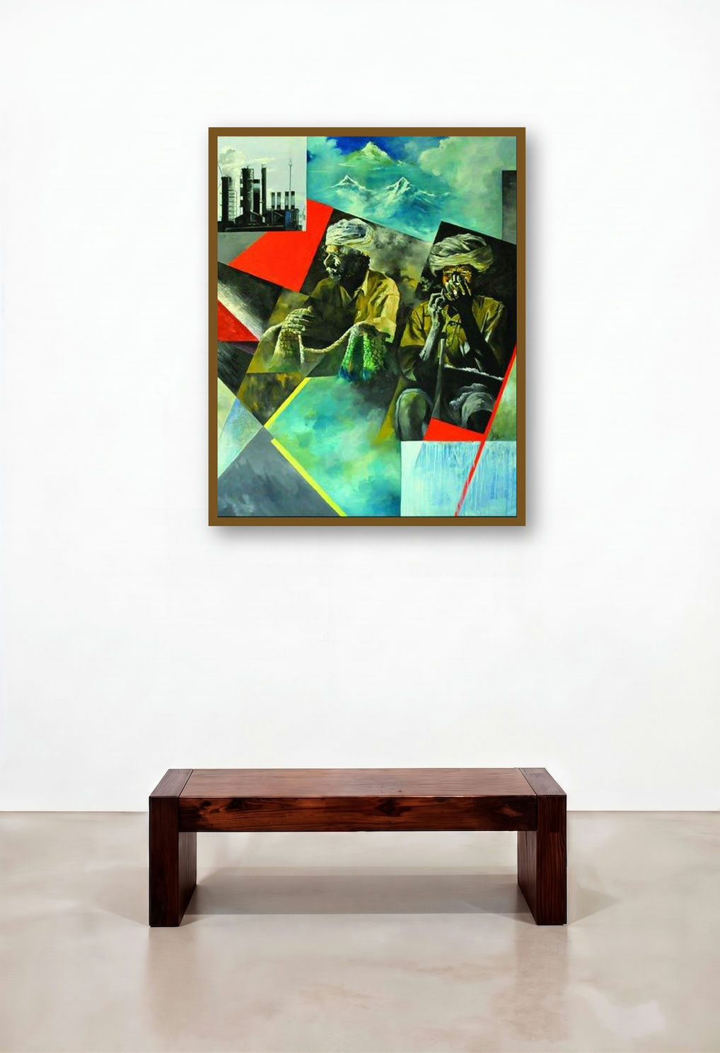 Change (Contrasting Realities) by artist Ajit Deswandikar displayed in a Contemporary Executive Office