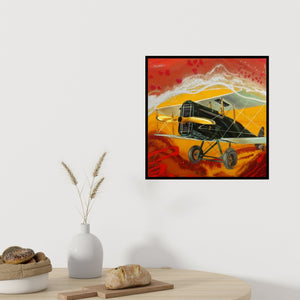 In-situ view of Ankur Rana's 'Chariots Of Love 9 (Golden Flight: An Abstract Composition)' painting in a room