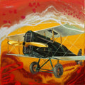 Aviation oil painting titled 'Chariots Of Love 9', 24x24 inches, by artist Ankur Rana on Canvas