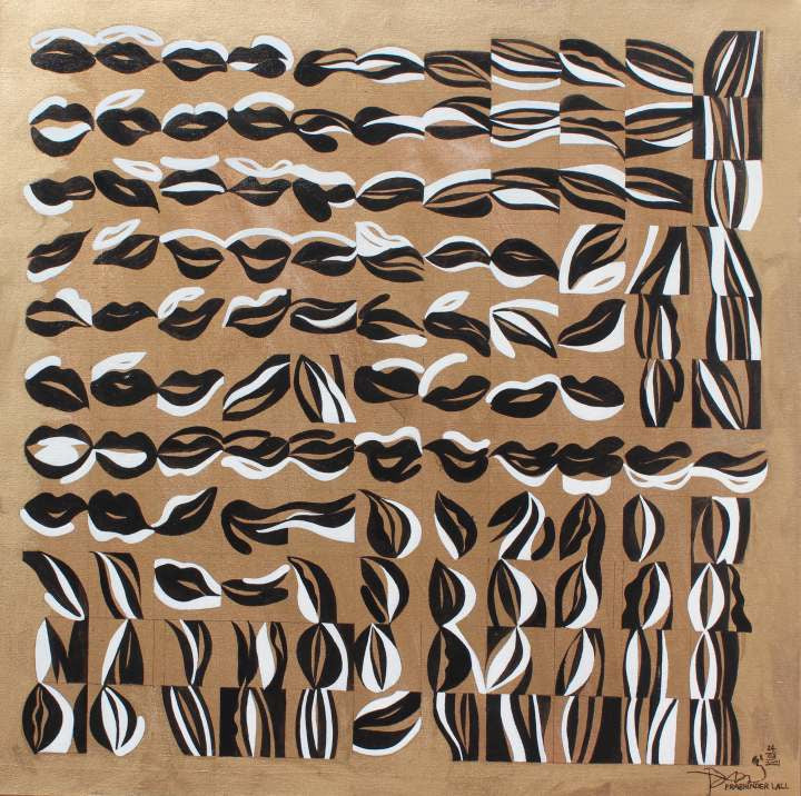 'Charomatic' abstract acrylic painting by artist Prabhinder Lall, 30x30 inch, on canvas