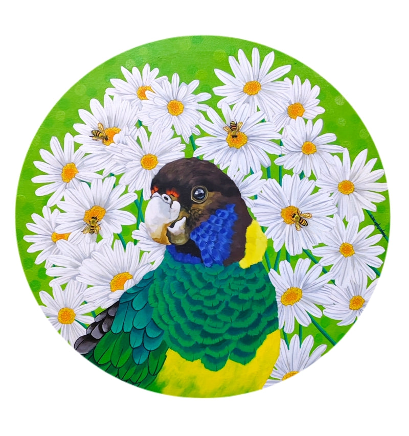 Cheer Up' nature acrylic painting by artist Sreya Gupta, 28x28 inch, on canvas