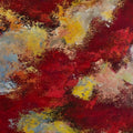 Cherry Vibes' abstract acrylic painting by artist Meenakshi Jain, 40x18 inch, on canvas