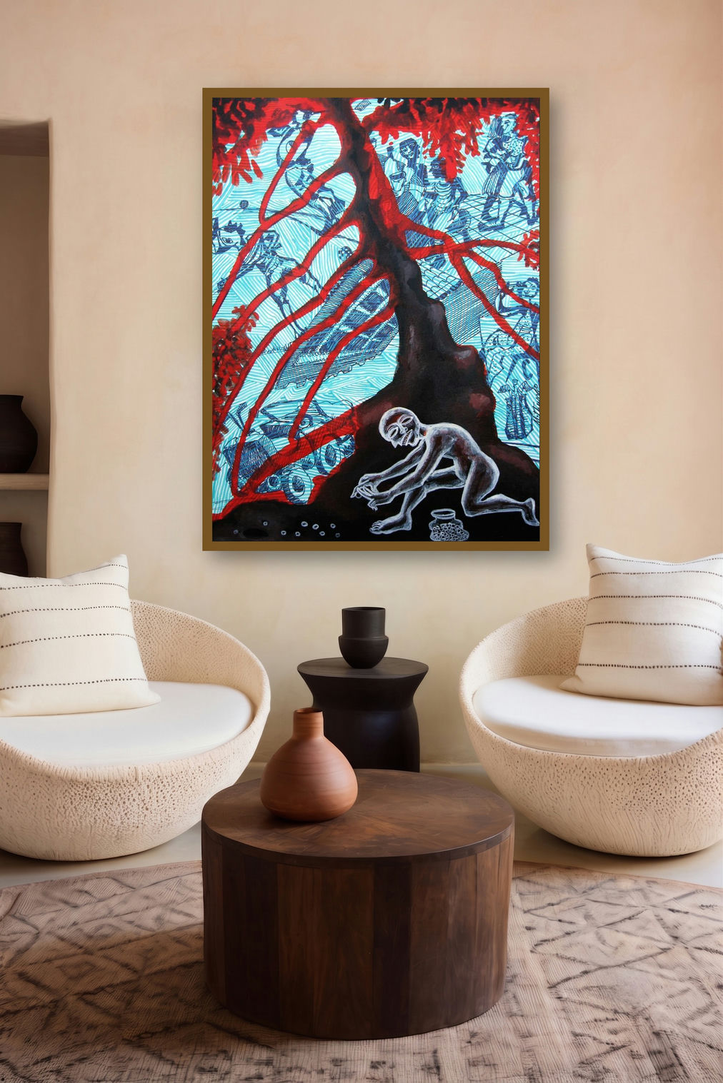 Child Hood by artist Mithun Dasgupta displayed in a Luxury gallery