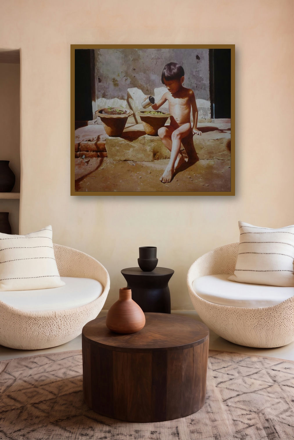 Childhood 2 by artist Raghunath Sahoo displayed in a Boutique gallery