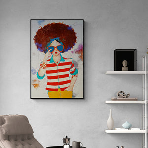 Preview of 'Passion of Childhood 99 (Playful Personality)' Painting by Shiv Kumar Soni shown on a wall in a furnished room.