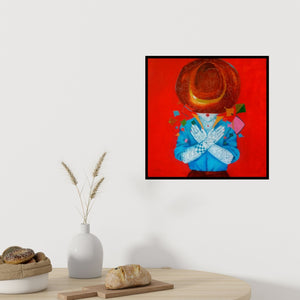 In-situ view of Shiv Kumar Soni's 'The Childhood V' painting in a room