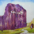 Landscape watercolor painting titled 'China Temple', 12x18 inches, by artist Yogesh Lahane on Paper