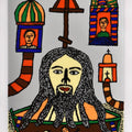 Religious reverse serigraph painting titled 'Christ On Boat', 24x16 inches, by artist Madhvi Parekh on Acrylic