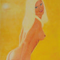 Nude dry pastel painting titled 'Christine 2', 18x14 inches, by artist SIMON MASON on Board