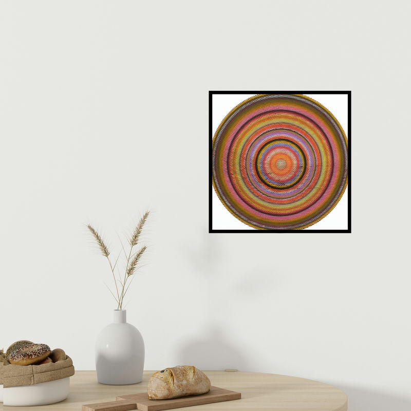 In-situ view of Ghanshyam Gupta's 'Circle 2 (Cosmic Tapestry)' painting in a room