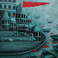 City Of Holiness' religious mixed-media painting by artist Pallavi Dutta, 23x20 inch, on paper