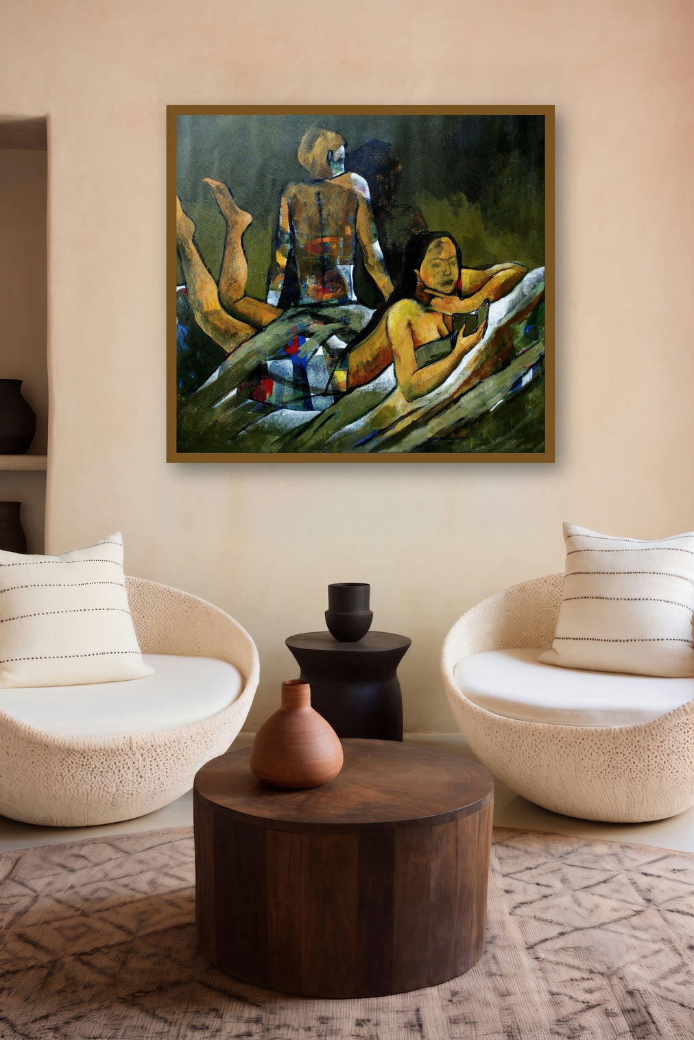 City Nights (Lost in the Screen) by artist Ranjith Raghupathy displayed in a Indian Art gallery