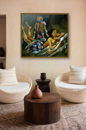 City Nights (Lost in the Screen) by artist Ranjith Raghupathy displayed in a Indian Art gallery