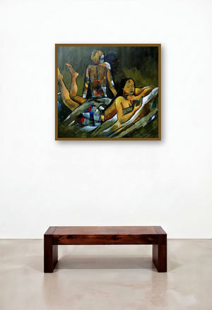 City Nights (Lost in the Screen) by artist Ranjith Raghupathy displayed in a Industrial Reception Area