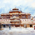 Landscape watercolor painting titled 'City Of Palace', 22x15 inches, by artist Vikrant Shitole on Paper