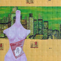 contemporary acrylic oil painting titled 'City Of Silk', 30x20 inches, by artist Riddhima Sharraf on Canvas