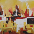 The City Of Weavers' abstract acrylic painting by artist Anand Kumar, 36x48 inch, on canvas
