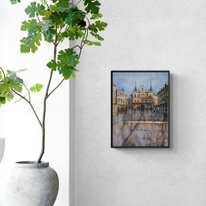 In-situ view of Siddharth Gavade's 'Cityscape 3' painting in a room