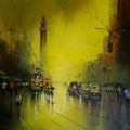 Cityscape' cityscape acrylic painting by artist Soumen Saha, 24x30 inch, on canvas