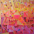 Cityscape' abstract acrylic painting by artist Madan Lal, 60x60 inch, on canvas