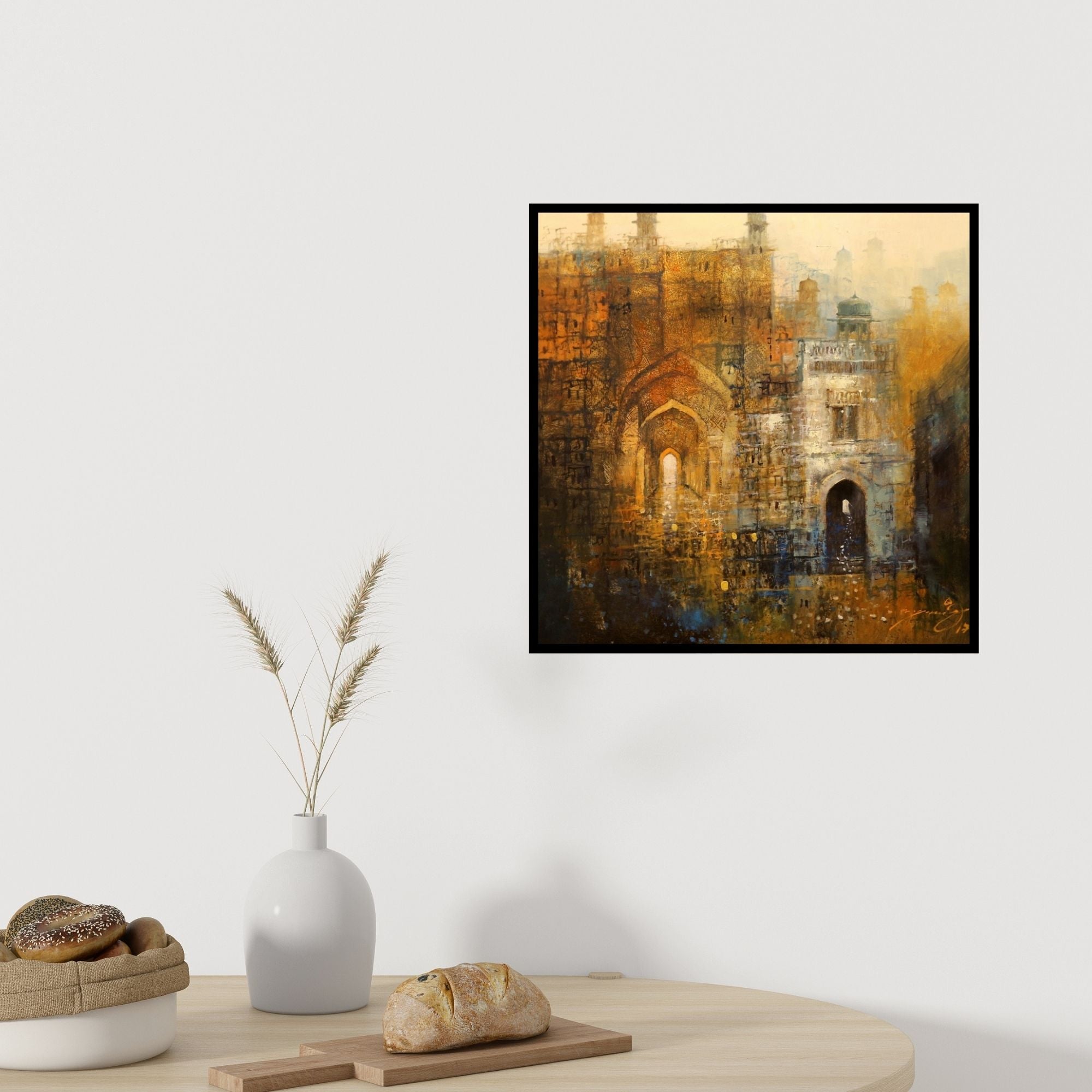 In-situ view of Aq Arif's 'Cityscape Painting 4' painting in a room