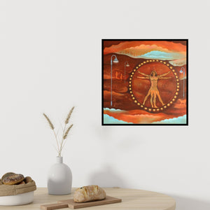 In-situ view of Anand Kumar's 'Civilization 1 (The Cosmic Man)' painting in a room