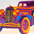 'Classic Cars Duesenberg' transportation acrylic painting by artist Sonaly Gandhi, 36x60 inch, on canvas