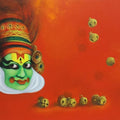Figurative acrylic painting titled 'Classical Dancer Kathakali', 36x48 inches, by artist Swastik Jawalekar on Canvas