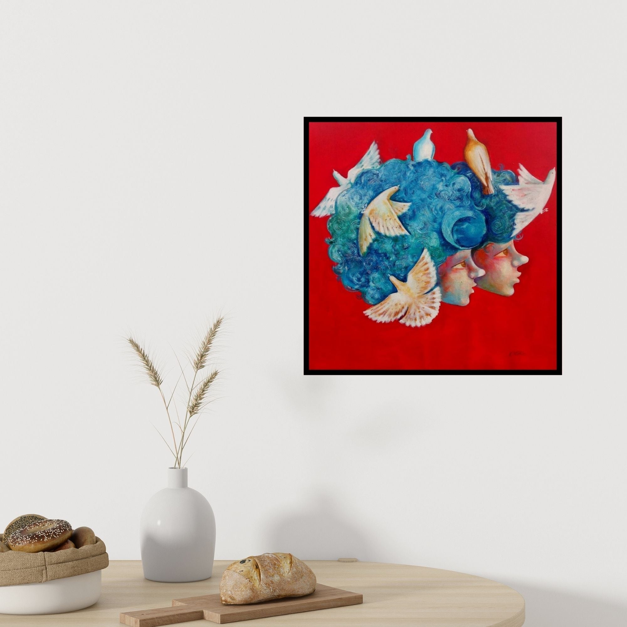 In-situ view of Shiv Kumar Soni's 'Close To My Heart' painting in a room