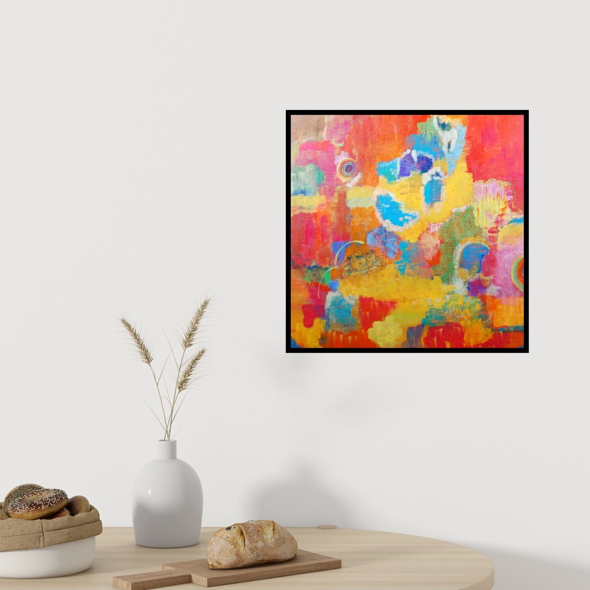 In-situ view of Dipti Pandit's 'Clouds of Krishna Clouds of Color (Chromatic Harmony)' painting in a room