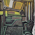 Abstract printmaking titled 'Coal Mining Issue 4', 18x16 inches, by artist Atanu Bakshi on Paper