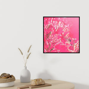 In-situ view of Sweta Chandra's 'Coexistence 13 (A Symphony in Pink)' painting in a room