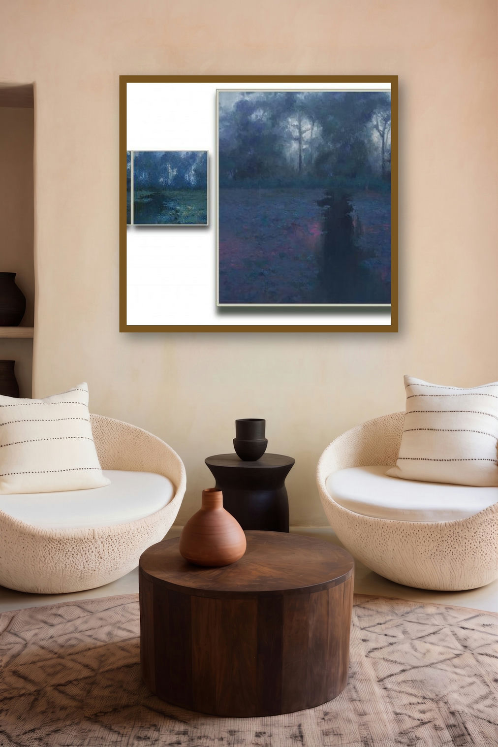 Cold Lake (Love and Peace) by artist Paresh Thukrul displayed in a Boutique gallery