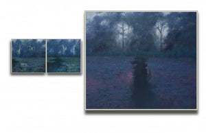 Cold Lake (Love and Peace) by Paresh Thukrul, Original Oil Nature Painting on Canvas, X-Large Horizontal Wall Art