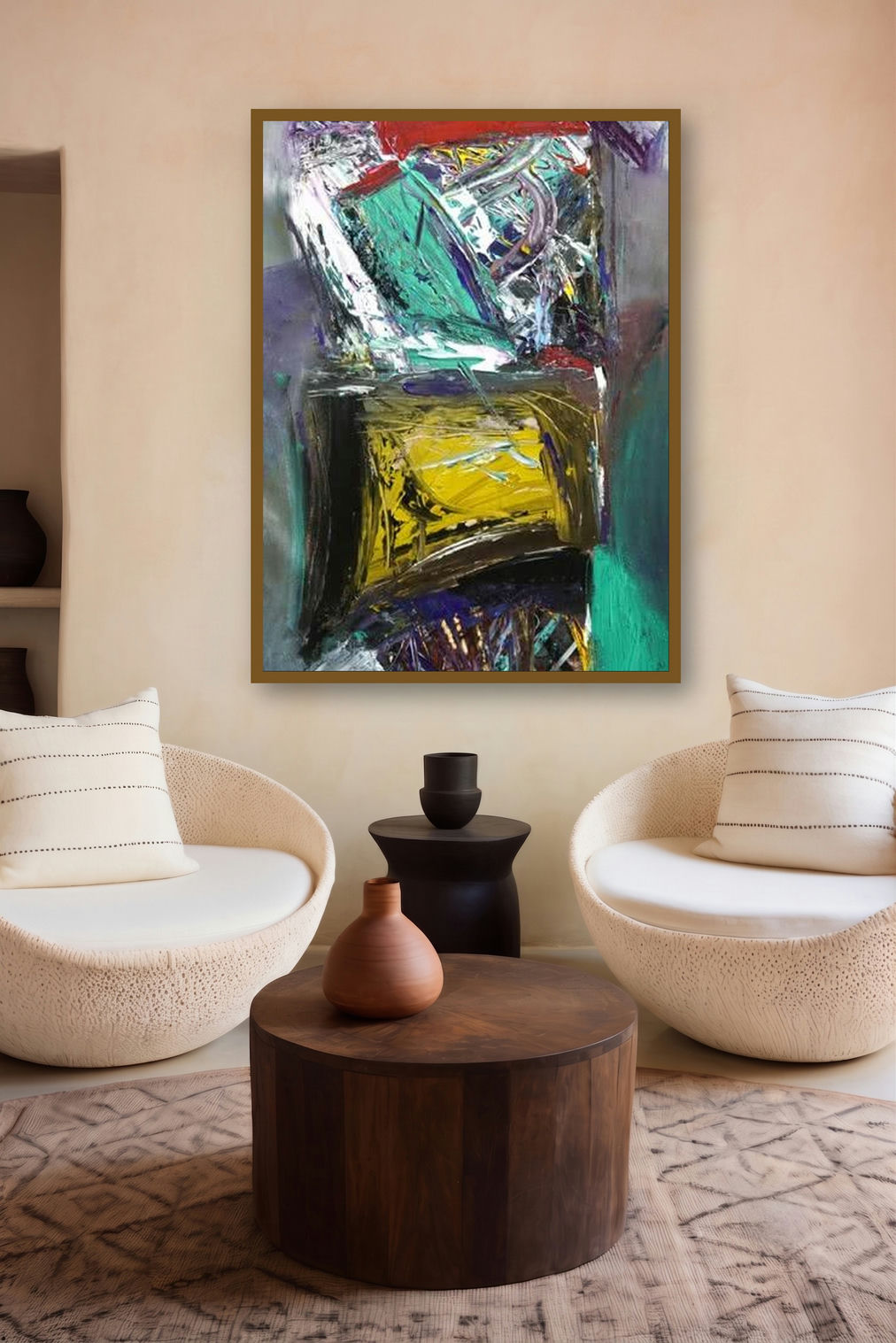 Color Stroke Abstract by artist Arun K Mishra displayed in a Museum Style gallery