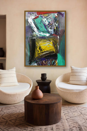 Color Stroke Abstract by artist Arun K Mishra displayed in a Museum Style gallery