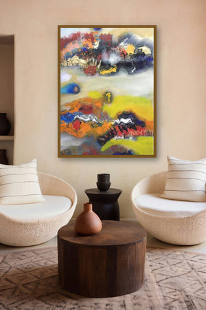 Colorful Abstract I (Painted Earth) by artist Deepak Guddadakeri displayed in a Contemporary gallery