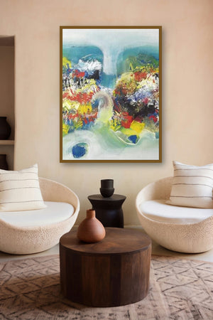 Colorful Abstract Ii (Rainbow Reverie) by artist Deepak Guddadakeri displayed in a Luxury gallery