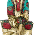Religious handicraft titled 'Colorful Sai Baba', 11x6x5 inches, by artist Brass Handicrafts on Brass