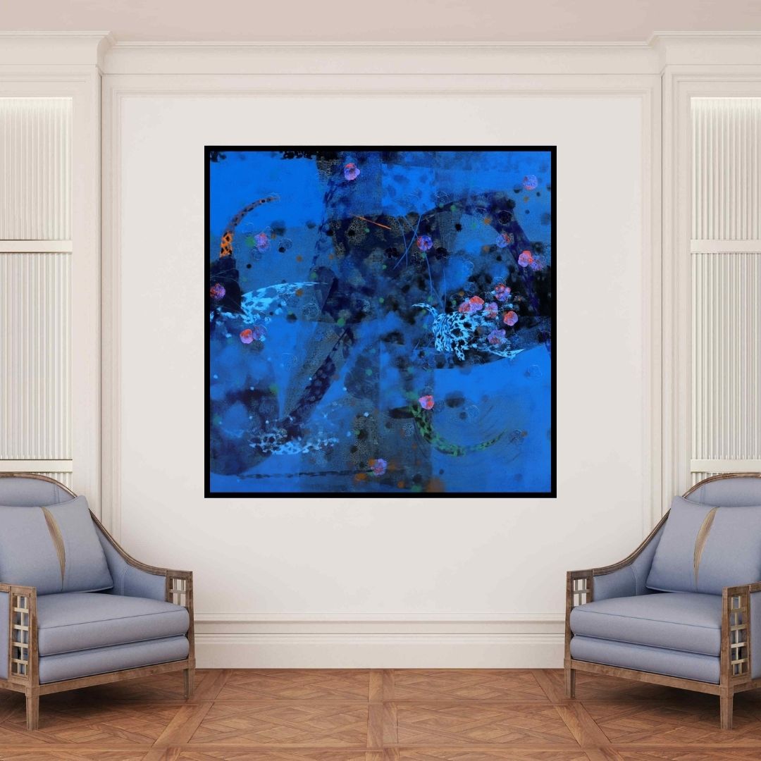 In-situ view of Asif Sharief Shaikh's 'Colors Of Life 148' painting in a room