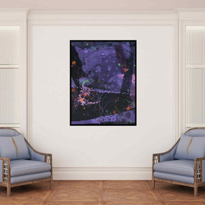 In-situ view of Asif Sharief Shaikh's 'Colors Of Life 149 (Nocturnal Bloom)' painting in a room