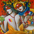 Religious acrylic painting titled 'Colors Of Life 1', 32x32 inches, by artist Susmita Mandal on Canvas