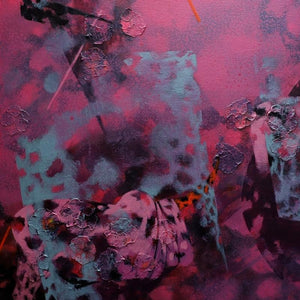 Abstract acrylic painting titled 'Colors Of Life 129', 18x18 inches, by artist Asif Shaikh on Canvas