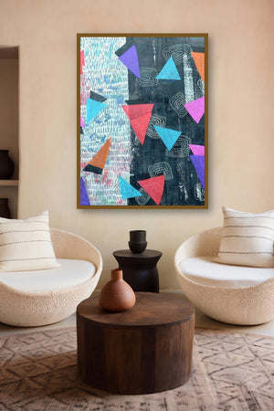Colors Of Life 2 (Balancing Act) by artist Shivani Garg displayed in a Minimalist gallery
