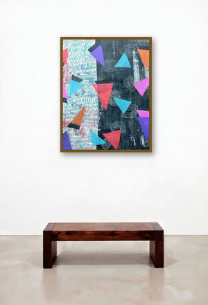 Colors Of Life 2 (Balancing Act) by artist Shivani Garg displayed in a Art Deco Home Office