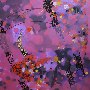 Abstract acrylic painting titled 'Colors Of Life 203', 36x36 inches, by artist Asif Sharief Shaikh on Canvas