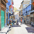 'Colours Of Jodhpur' cityscape watercolor painting by artist Ramesh Jhawar, 21x29 inch, on paper